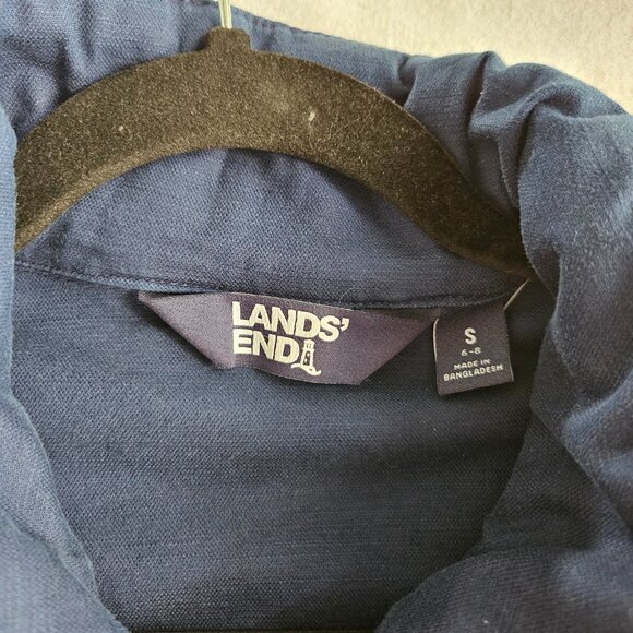 Land's End Womens Size S (6-8) Navy Blue Hidden Hooded Utility Jacket - Picture 6 of 10